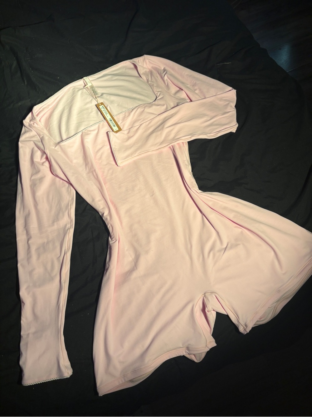 SKIMS Cherry Blossom Long-Sleeve Fits Everbody Picot Onsie